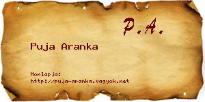 Puja Aranka névjegykártya